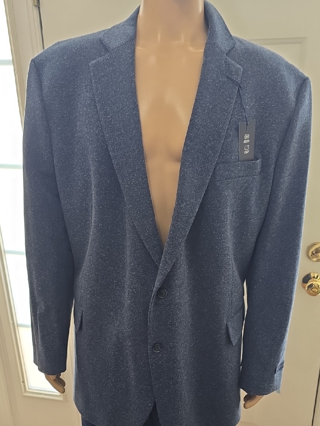 Stafford Brand Mens Big And Tall Blue Sports Coat Jacket Size 56 Regular